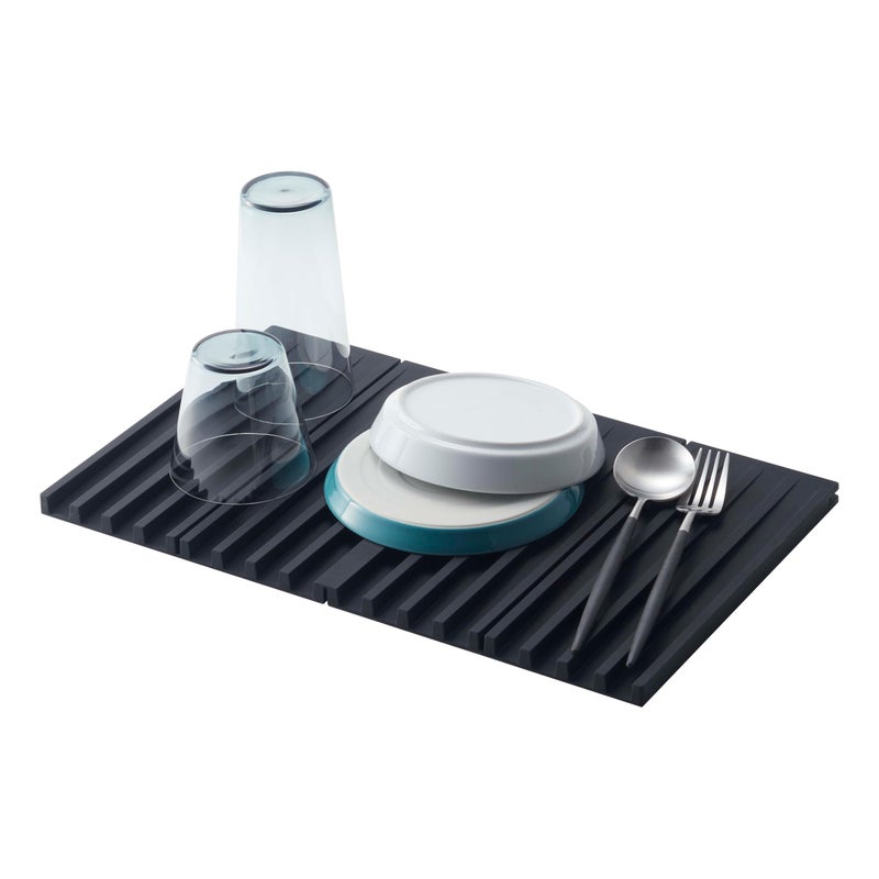 YAMAZAKI Home Tower Foldable Drainer Tray - Kitchen Dish Drying Mat - Silicone - Image 1